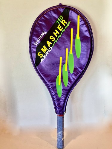 Tennis Racquet Spaulding Aero Smasher 110 NEW OVERWRAP GRIP w/ zipper cover