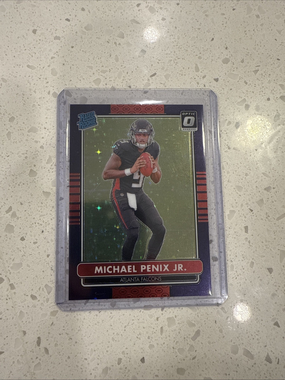 Michael Penix Jr. 2024 Optic #9 2014 Retro Series - Purple Stars /25 Rookie