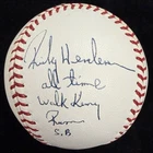 Rickey Henderson All Time Walk King Runs SB Signed Baseball Beckett Holo