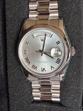 Rolex Day-Date 36mm Platinum Ice Blue Dial President Watch & Box Ref. 118206