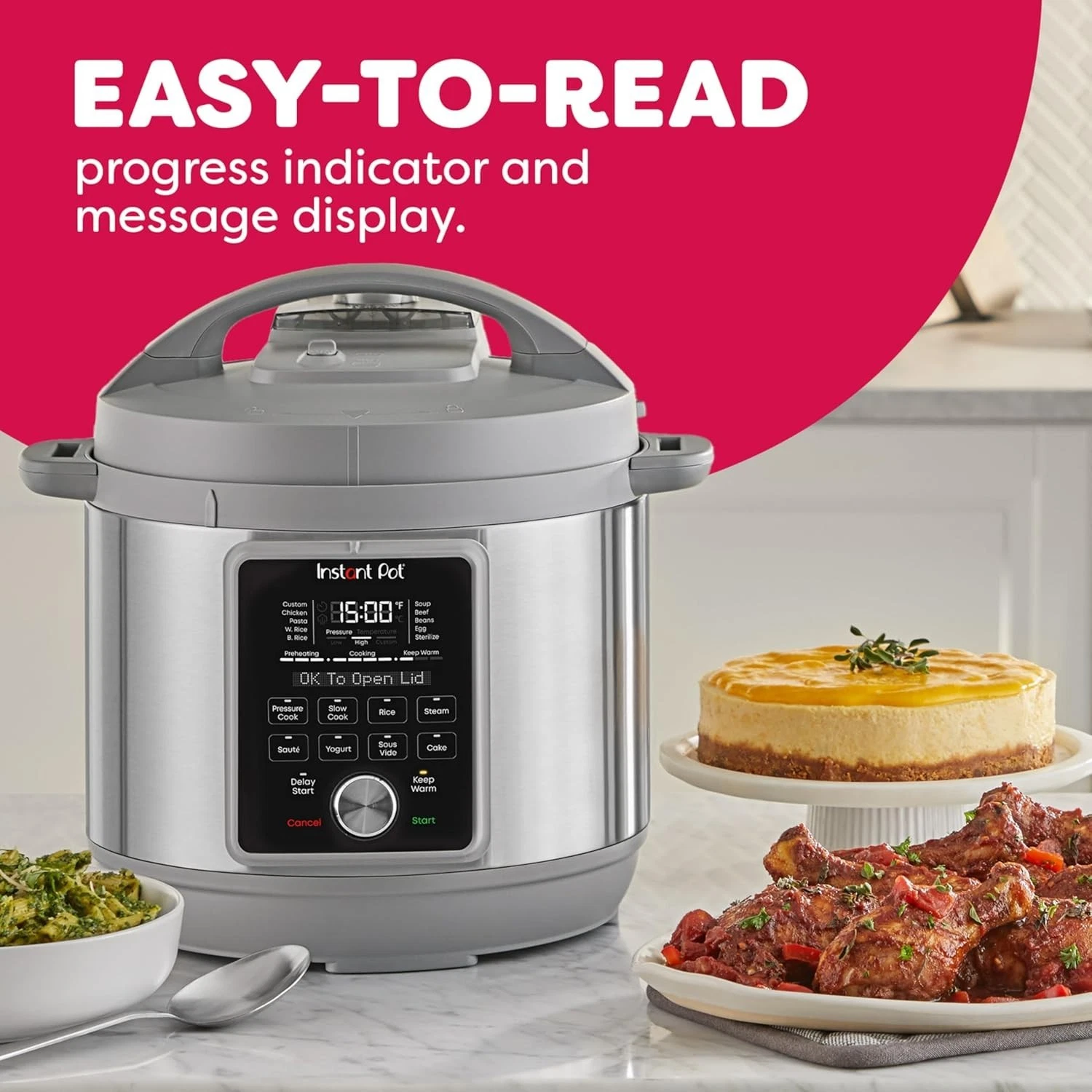 Instant Pot, 6-Quart Whisper Quiet 9-in-1 Electric Pressure Cooker