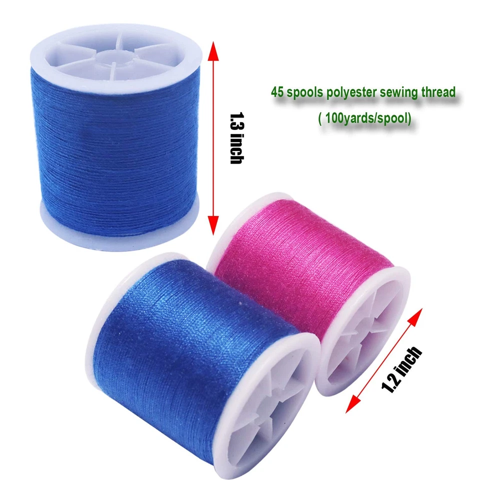 45 spools Sewing Thread Kits Polyester for Hand & Machine Sewing Total 4500yards - Image 4 of 4