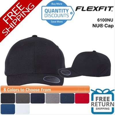 Flexfit NU Cap Hat six-panel, mid-profile 2 Sizes Cool & Dry 6100NU