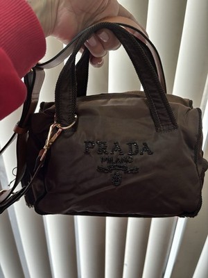 PRADA　バック PRADA Tessuto Tassel Brown Nylon Mini Bag Authentic / Certificate