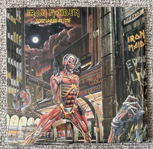 IRON MAIDEN Somewhere In Time Original Issue1986  LP Vinyl Record EX Used Shrink
