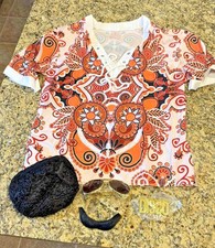 70 s Disco Shirt w/ Accessories Adult Costume Size Large Halloween
