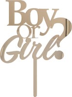 Cake Topper Boy Or Girl Gold