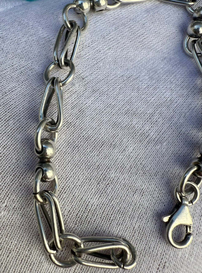 Elegant Vintage Sterling Silver Bracelet Perfect for Charms