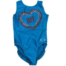 Ozone BFF Blue Red White Sparkly Gymnastics Leotard Adult Small