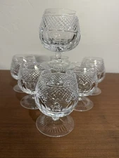 Vintage Bristol by Tipperary Handcut 2 1/4”Crystal Brandy Glasses. Set of 7
