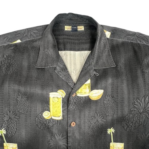 Tommy Bahama Shirt Men's Large Silk Hawaiian Loop Collar Cocktail Pineapple Camp - Picture 3 of 18