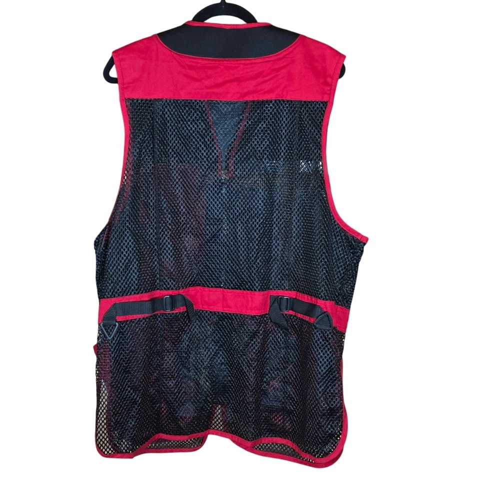 Winchester Shooting Vest Men's Large Black Red Mesh Pockets Padded Shoulder - Image 3 of 4