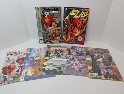 Comic Book & Graphic Novel Lot 7 - Flash, Death of Superman, Scooby-Doo, Marvel