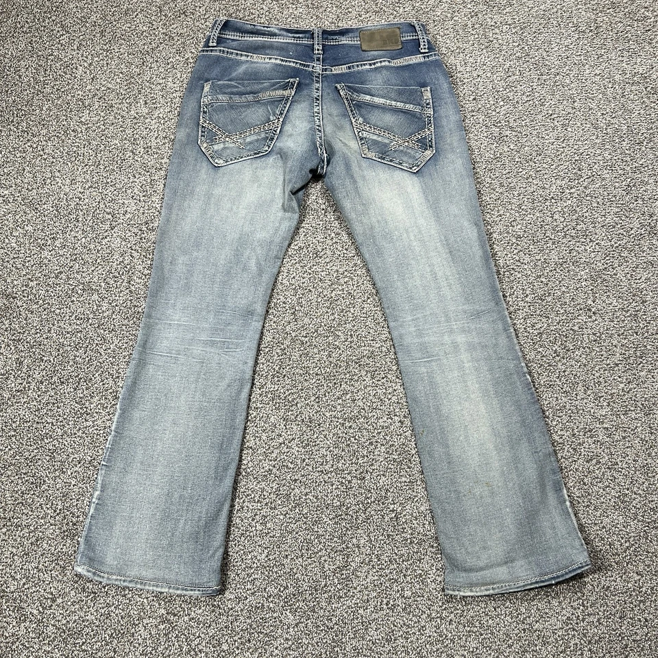 Мужские джинсы BKE 30x30 Blue Aiden Bootcut опрятные средняя посадка легкая стирка эластичная джинсовая ткань - Изображение 2 из 4