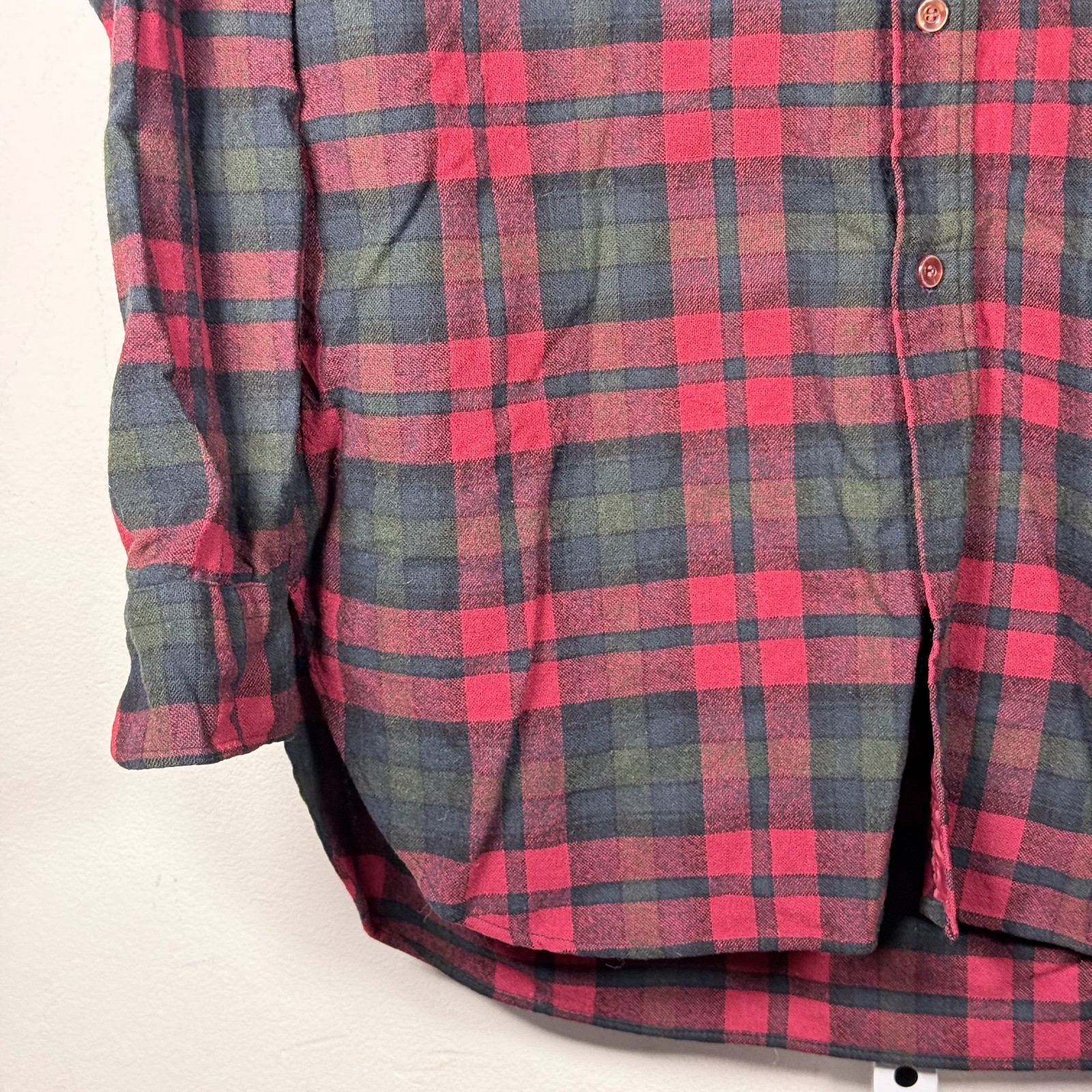 VTG Pendleton Button-Down Shirt Red Green Plaid P… - image 4