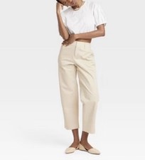 Women  s A New Day Classic Straight Leg Chino Ankle Pants Tan 8 Retail 28