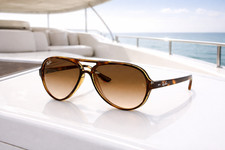 Ray-Ban Cats 5000 Gradient Lens Gloss Tortoise Frame Sunglasses RB4125 710/51 59