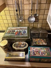Set-8tlg Vintage Blechdosen N&uuml;rnberger Lebkuchen, Sammlerst&uuml;cke