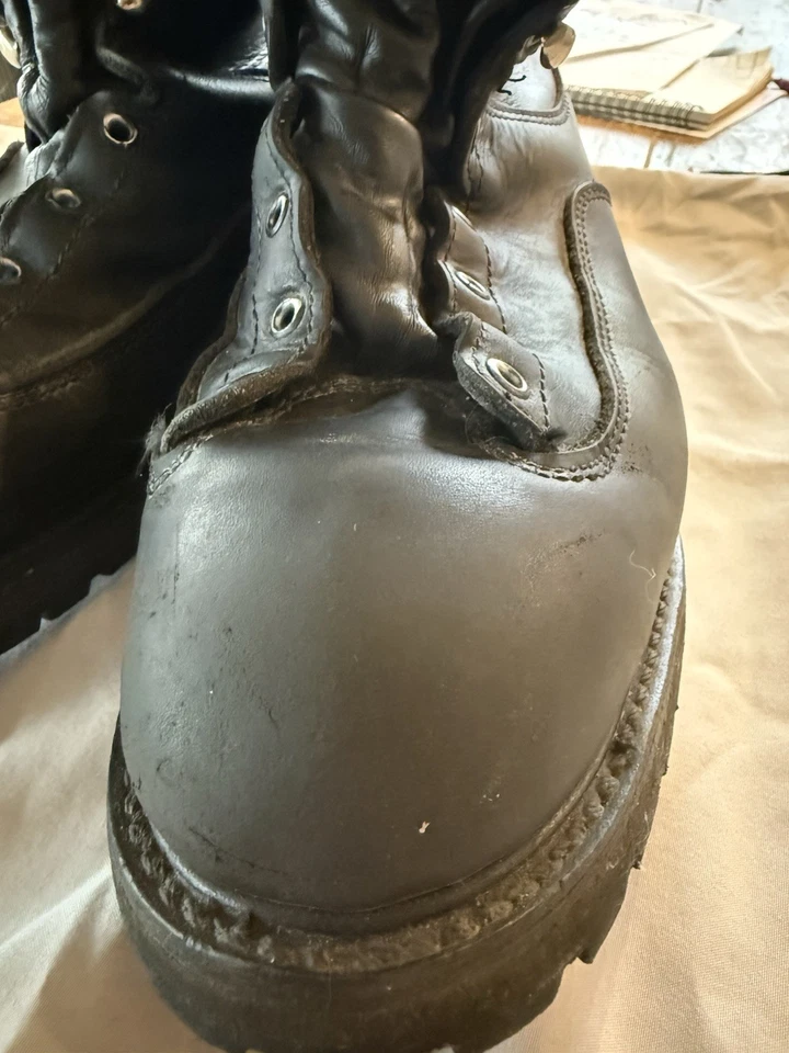 Botas de Trabajo Matterhorn 12 M Cuero Negro Suela Vibram Con Cordones Unión Hechas en EE. UU. Foto 4 de 4