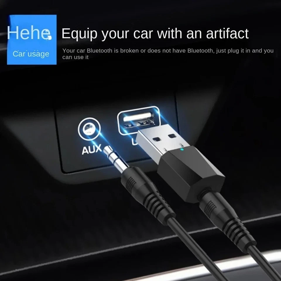 5.0 Audio Receiver Wireless Bluetooth 3.5mm AUX To USB Car Stereo Music Adapter - Image 4 of 4