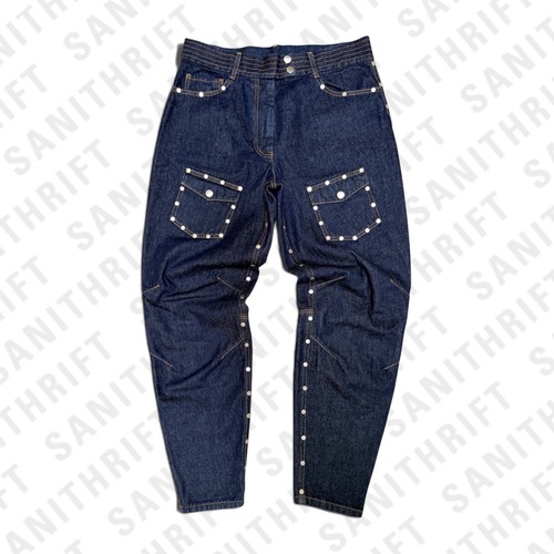 Dries Van Noten Stud Jean Taper Zip Leg