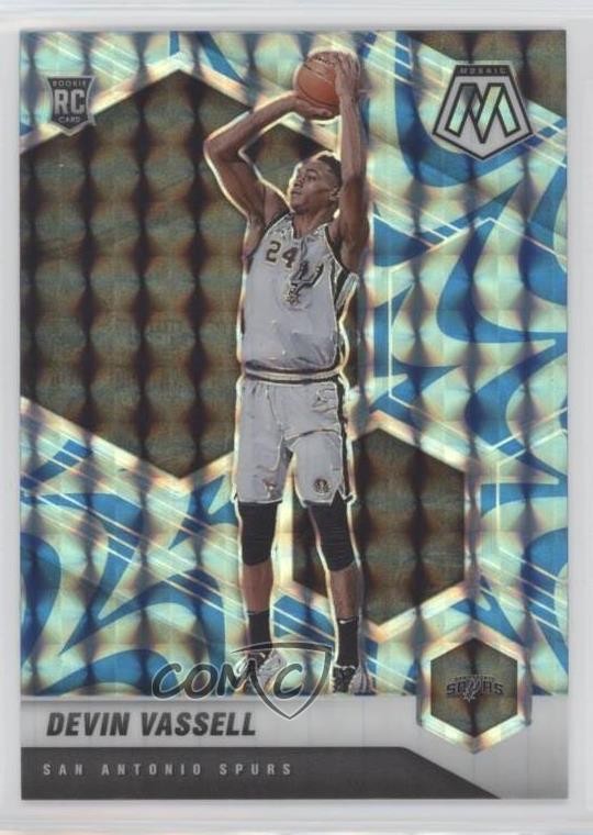 2020-21 Panini Mosaic Reactive Blue Prizm Devin Vassell #221 Rookie RC 09wc