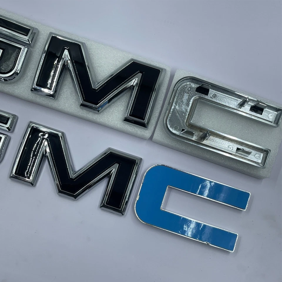 Front & Rear OVERLAY Emblem Chrome for 2019-25 GMC Sierra 1500 2500HD 3500HD - Image 2 of 4