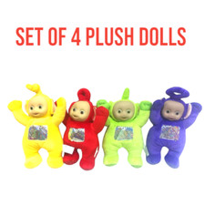 Teletubbies Set of 4 Plush Dolls Featuring 10" Po Dipsy Laa Laa and Tinky Winky