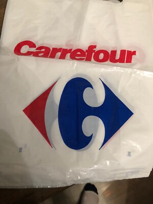 Ancien Sac De Caisse Carrefour Vintage Plastique