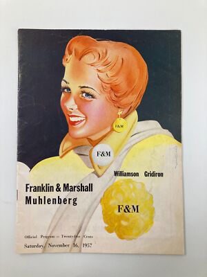 November 16 1957 Football Franklin & Marshal Muhlenberg Official Program