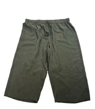 Eileen Fisher 100 Silk High Rise Wide Leg Cropped Pants Green Plus New Size 2X