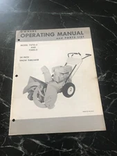 Yardman Snowblower 70710-0 70810-0 Operating Parts Owners Manual 60s Rare Vtg