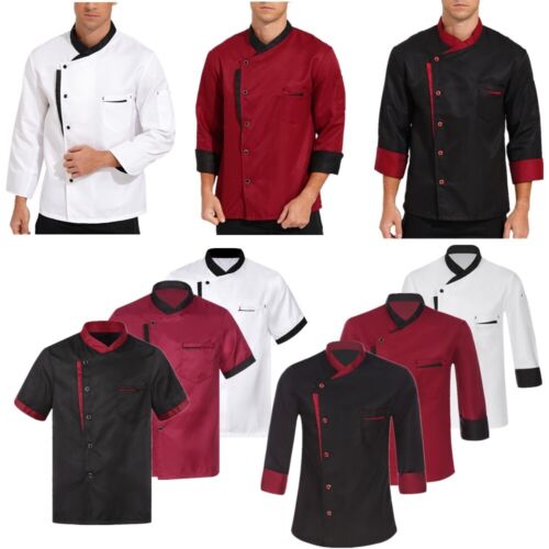 Unisex Chef Jacket Men's Classic Chef Coat Womens Restaurant Cook Shirt - Picture 2 of 77
