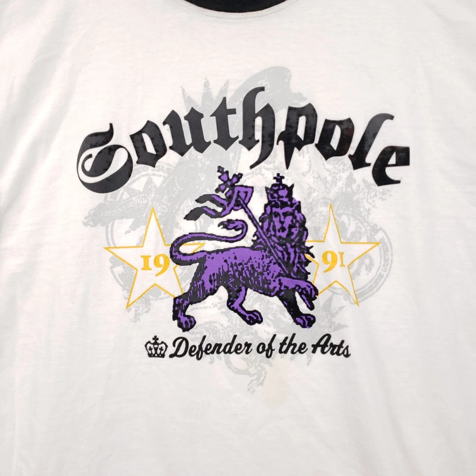 Camiseta DE COLECCIÓN Southpole Hombres XL Verde Defensor de las Artes Camiseta Gráfica Logo Y2K Foto 4 de 4