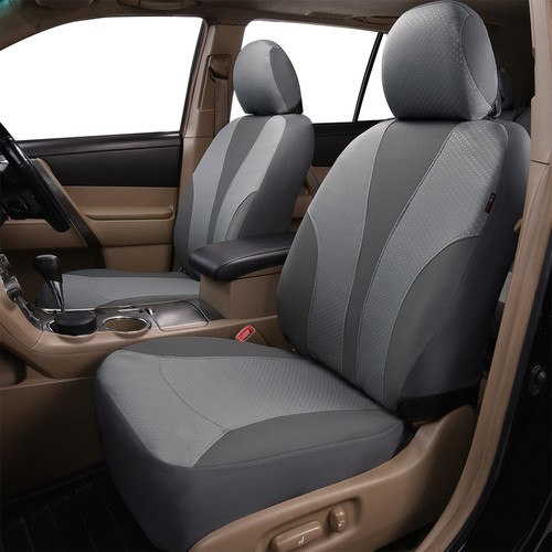 Universal Car Seat Covers Full Set Fabric Rear Split 40/60 50/50 60/40 Gray Men - Picture 2 of 11