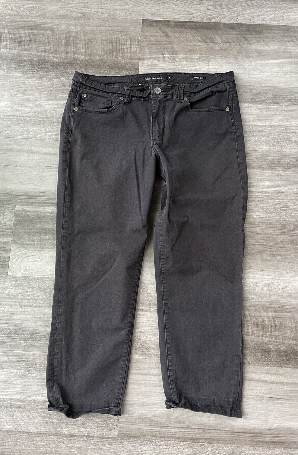 Calvin Klein Black Skinny Crop Jeans size 12 Stretch L7 | eBay