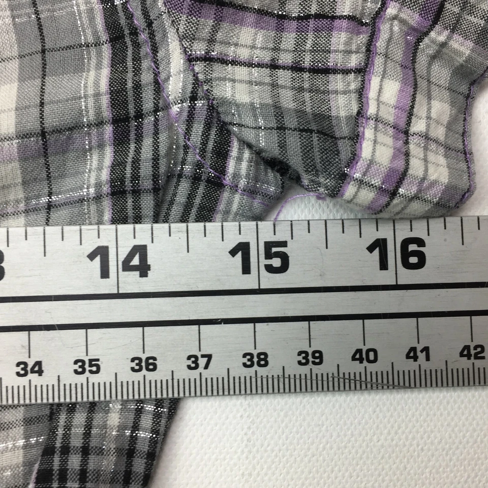 Vestido gris Justice Girl Everyday Play a cuadros plateado púrpura con cinturón talla 10 Foto 4 de 4