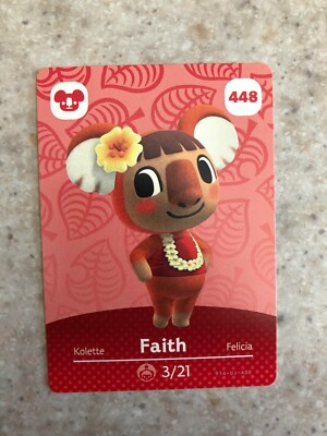 Carte Amiibo Animal Crossing : Faith (Kokette) Série 448 - Occasion - Pour New Horizons