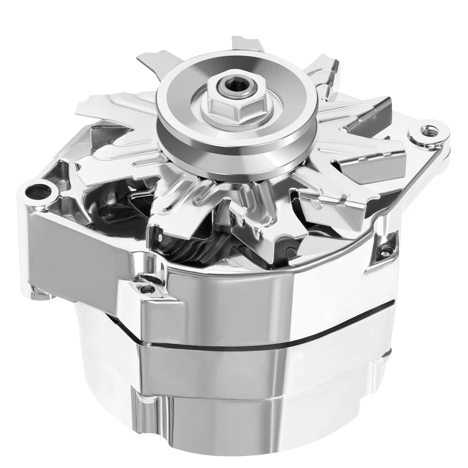 For Chrome BBC SBC Chevy GM Alternator 1 Wire Chevy 327-350-396-427-454 110Amp - Изображение 2 из 4