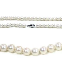 Large Akoya pearl (8mm) strand necklace - 16"