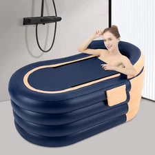 Portable Inflatable Bathtub Adult PVC Folding Blow Up Bathtub Warm Bath Tub+Pump