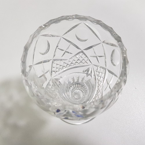 Thomas Webb Art Deco Crystal Cut Glass 15cm Vase Footed England 1920s etching - Picture 7 of 20
