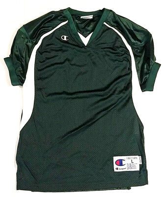 Champion Challenger V-Neck Football Game Jersey, Green/White, Yth LG, Free Ship!
