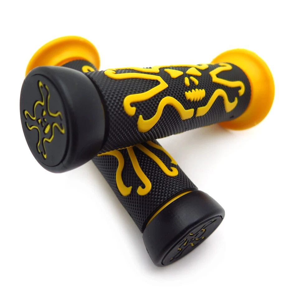 New 7/8" 22mm Replacement of Skull Grips YELLOW For Honda Nighthawk 250 CB250 - Image 4 of 4