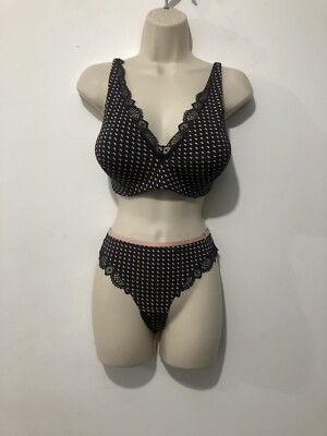 B by Ted Baker leicht gepolsterter Lounge BH Set BH 34D Hose UK 12 Weihnachtsgeschenk