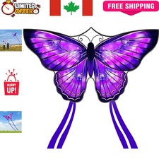 Large Purple Butterfly Kite 55" x 28" - Effortless Flying for Kids  Adults