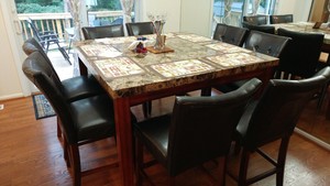 table with high chairs