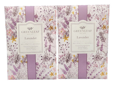 Greenleaf Sachets Lavender Scented 2 large singles new Aromatic Herbal