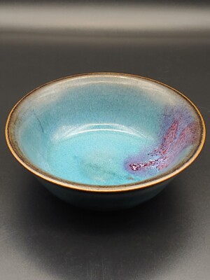 清代钧瓷紫斑天青釉茶盏Antique Chinese Qing Jun Kiln Porcelain Blue