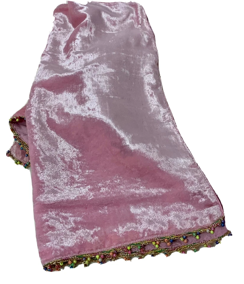 Cachecol de veludo rosa - Imagem 3 de 4